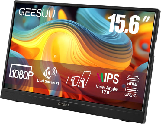 Draagbaar scherm 15,6 inch – Portable monitor – Tweede scherm – Extern scherm – Laptopmonitor – Full HD 1080p IPS – 90° draaibare standaard