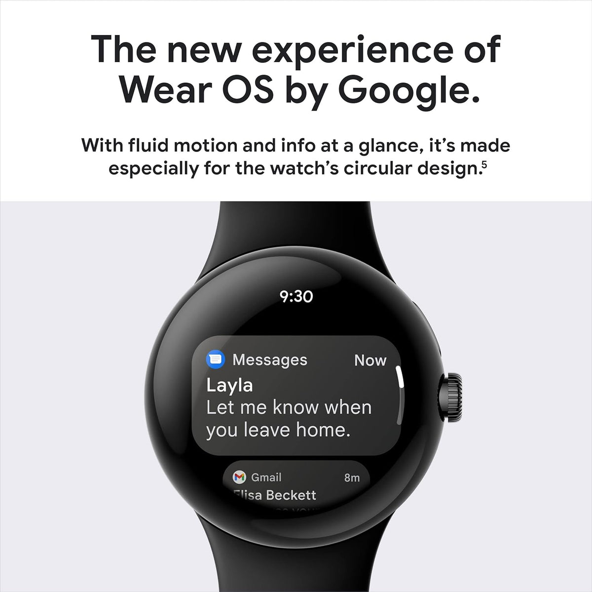 Google Pixel Watch - Android Smartwatch met Fitbit Activity Tracking - Hartslag Tracking Horloge - Matzwarte roestvrijstalen kast met Obsidian Active-band - WiFi