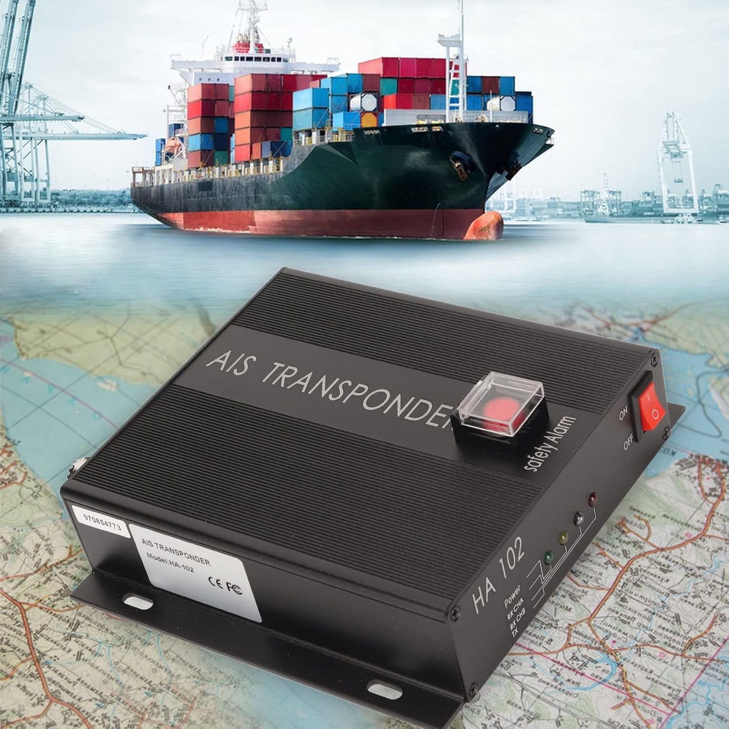 AIS Transceiver, 156.025 Tot 162.025MHz DSC Ontvangst Marine Dual Channel AIS Ontvanger Transponder met GPS Ontvanger, 3 Mode, Uitgerust met SOS Veiligheidsknop
