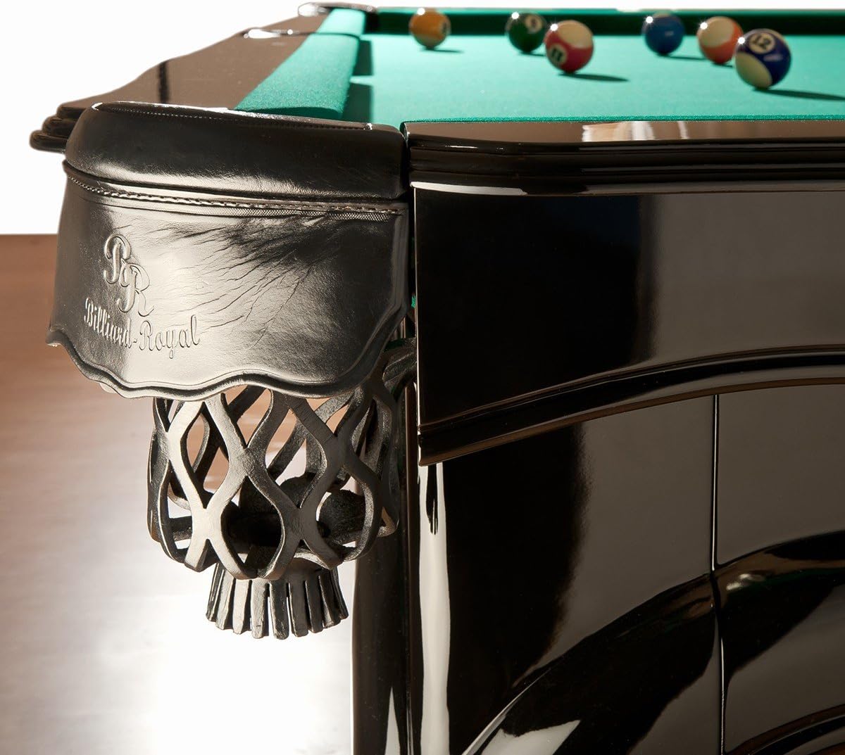Billiard table pool table model Piano 8 ft. with high-quality K-55 band rubber and free choice of cloth color: Simonis 860 yellow green - QUORE