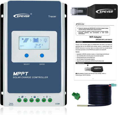 EPEVER MPPT Solar Laadregelaar 40A 12 V 24 Auto Zonnepanelen Max PV 100 V Regulator met WiFi Adapter APP Set Monitor