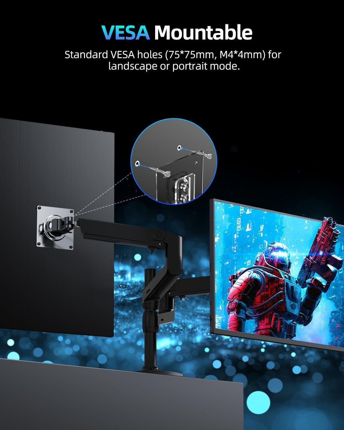 UPERFECT Portable Monitor QLED 18 Inch 2.5K 144Hz, 16:10, 100% DCI-P3 1500:1 500Nits Gaming Display 2560x1600 with HDMI & USB-C, Compatible with Laptop/PC, VESA Compatible - QUORE