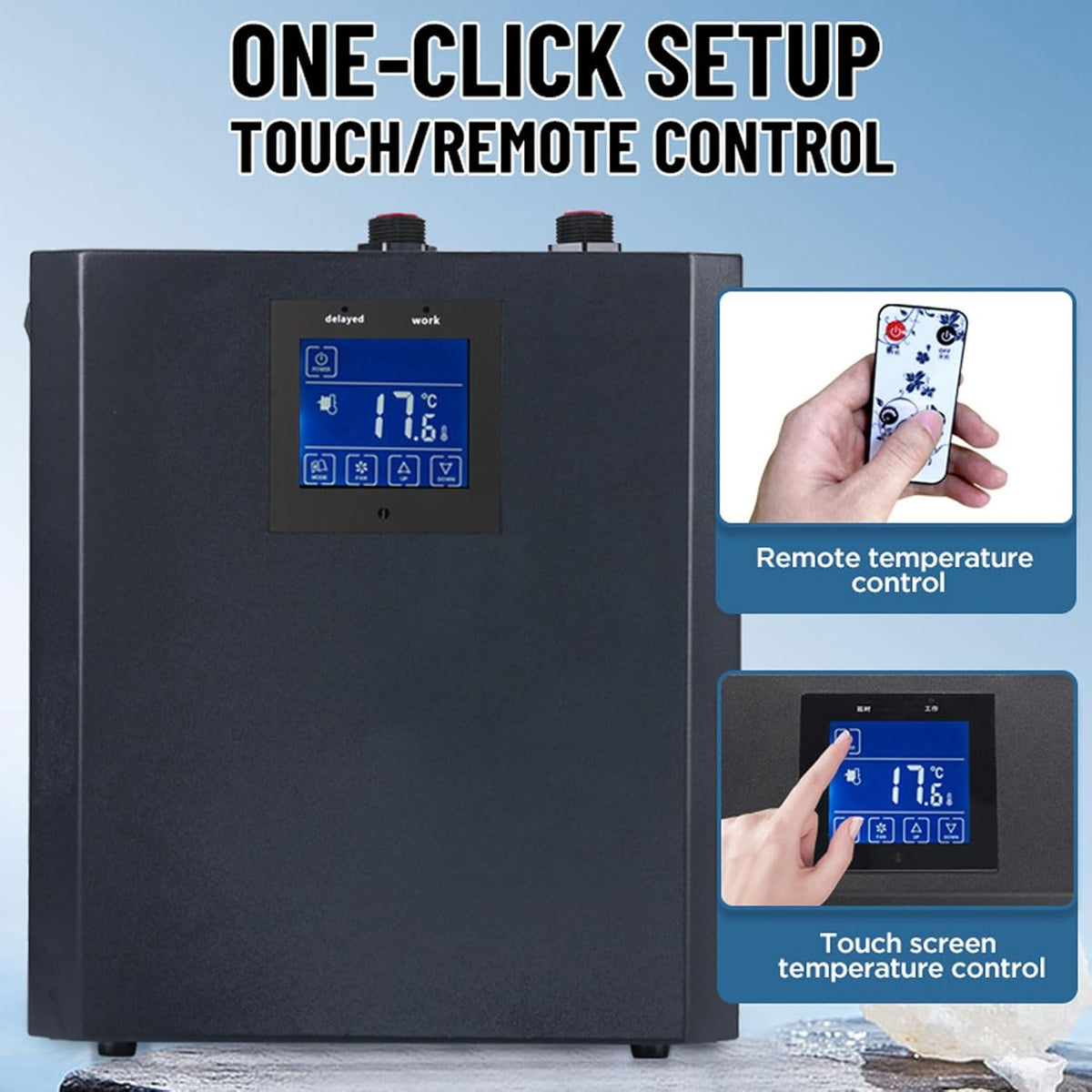 Ijsbad-Waterkoeler – Ijsbadkoeler – Koude Duikkoeler – Badkuipkoeler – Ijsbad Koelsysteem – 79Gal 300L, 1/3 Pk – Temperatuur 0 Tot 50°C – Touchscreen En Afstandsbediening