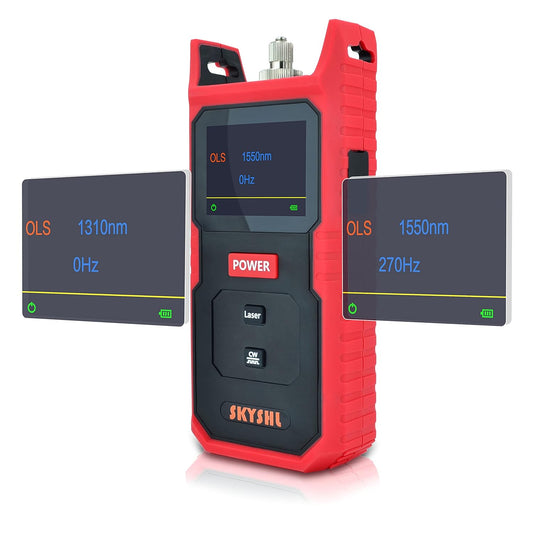 1310nm 1550nm Optische Lichtbron SM Optical Fiber Light Source Tester met SC FC ST LC UPC adapter en Kleurenscherm(SS100S)