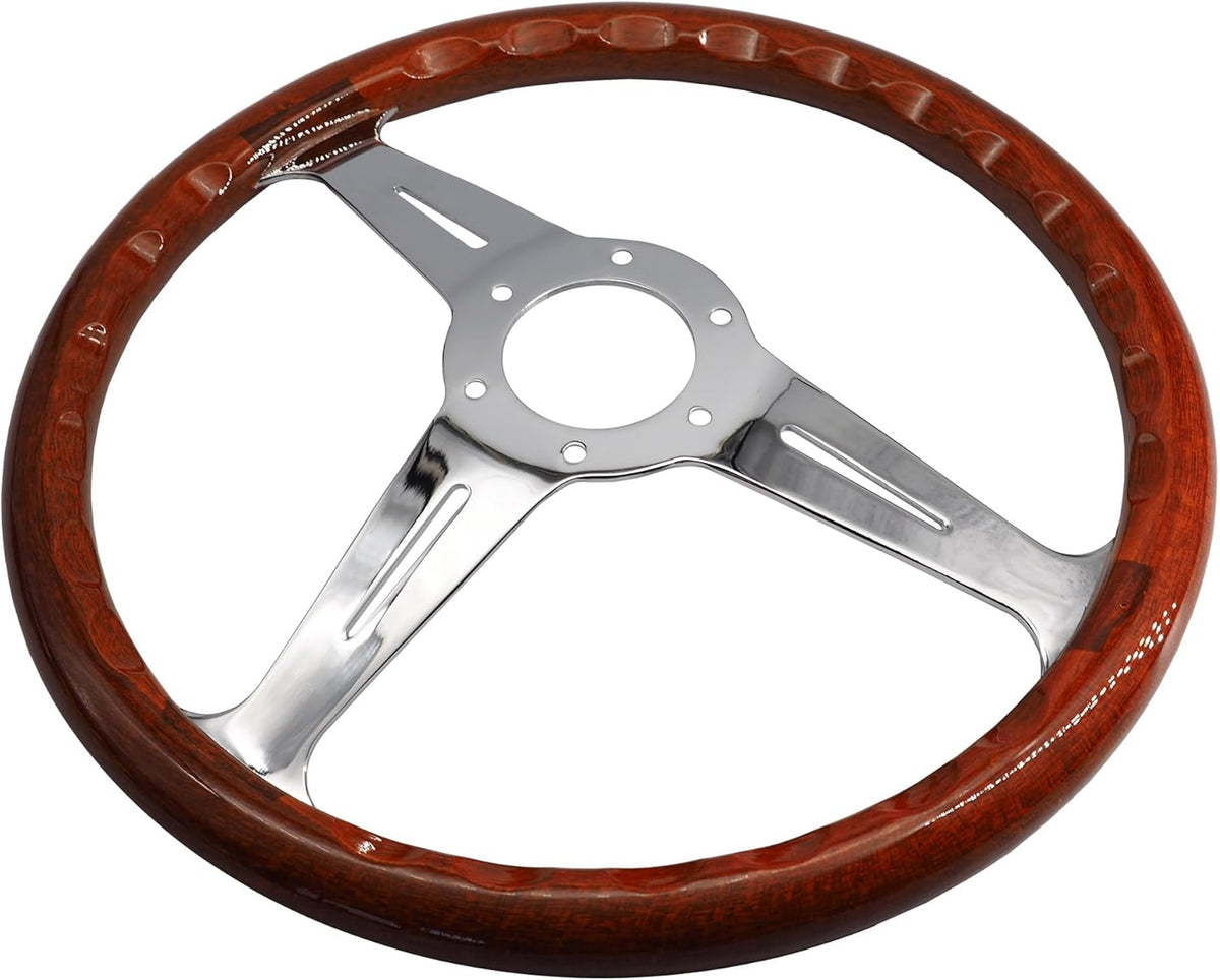 Sportief Houten Stuur – Stuurwiel – Sportstuur – Auto Stuur – Race Stuur – 350 mm Diameter – Nardi-Type Bevestiging