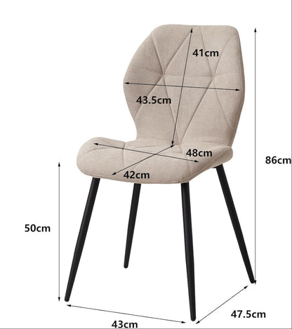 Eetkamerstoelset van 4 - Stoelen - Keukenstoel - Scandinavisch minimalistisch - Beige