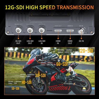 7 Inch Cameramonitor – Field Monitor – Monitorscherm – DSLR Monitor – Videomonitor – 1600 Nits Touchscreen – 12G-SDI HDMI 2.0 Cross Conversion