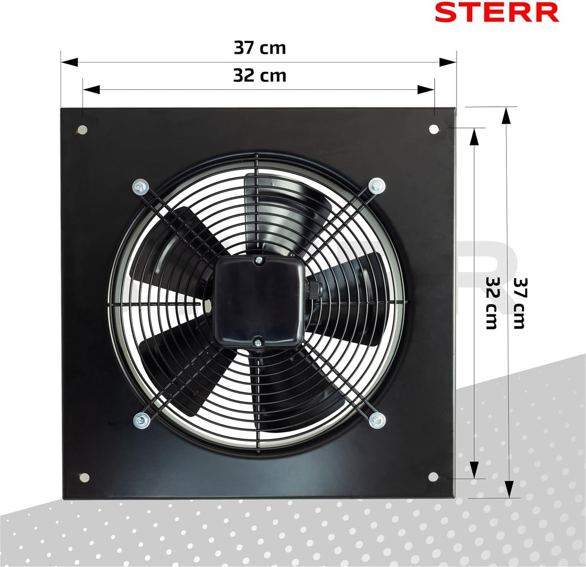 STERR AXF250B Axiale ventilator, industriële wandventilator, 250 mm