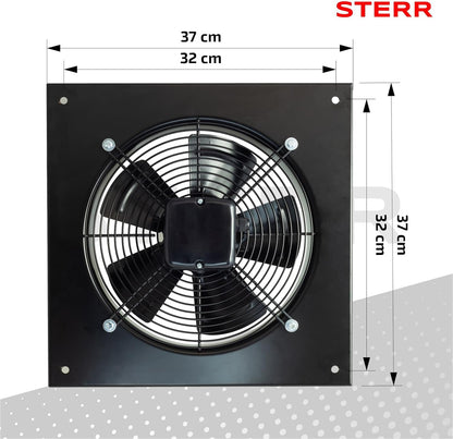 STERR AXF250B Axiale ventilator, industriële wandventilator, 250 mm