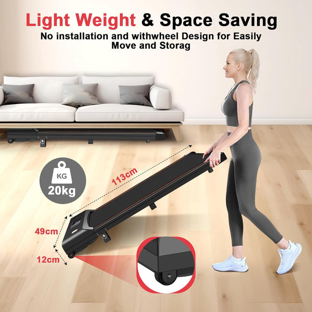 Loopband - Elektrische Loopband - Walking Pad - Inklapbaar - met Helling - Ruimtebesparend - 3.0 pk - Bluetooth-Audio - App - Afstandsbediening - LED-display - Instelbare Snelheid - 1-6 km/u - voor Thuis - Onder het Bureau