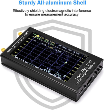 AURSINC NanoVNA-F V2 Vector Network Analyzer 4,3-inch 50KHz-3GHz HF VHF UHF VNA Antenna Analyzer, S-parametermeting, SWR spanning, fase, vertraging, Smith-diagram