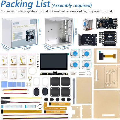 Freenove Raspberry Pi 5 Case Kit Pro, Dual M.2 NVMe SSD Slots, 5 PWM ARGB Fans Light Sync, CPU Tower Cooler, 4.3" Touchscreen, Stereo Speakers, 3.5 mm Audio (SSD NOT Included)