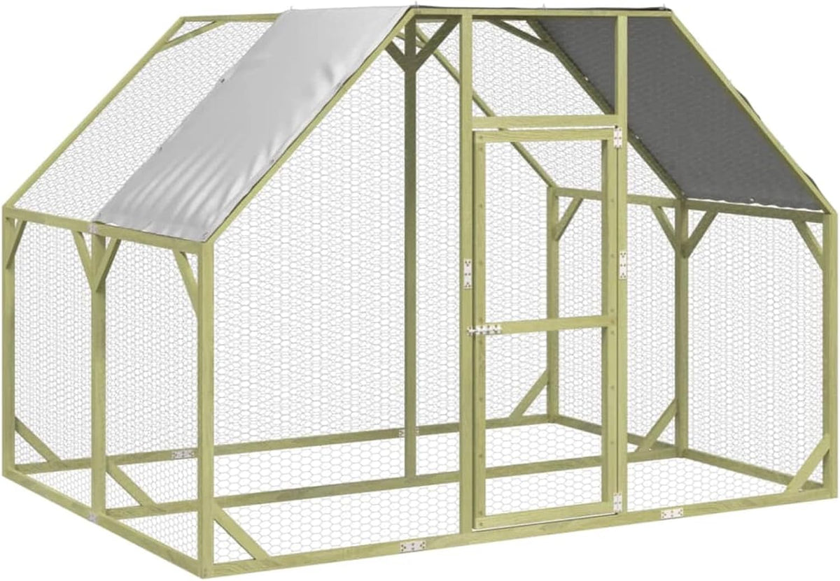 Gecheer Chicken coop, with shelf made of solid wood pine impregnated 268x200x190 cm for chickens in the garden 3102988 - QUORE