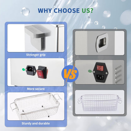 DK SONIC Professionele Ultrasone Cleaner 3L, 120W Precisie Ultrasone Sieraden Cleaner met Timer, Verwarming & Aanraakbediening, Multi-Toepassing voor Brillen, Kettingen, Horloges (Inclusief Mand)
