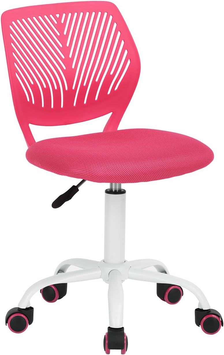 FurnitureR 2 stuks Home Office Chair, Ergonomische Verstelbare Hoogte Swivel Rolling. Kleurrijke computerstoel voor thuiskantoor, roze, metaal, roze, 38,5 cm x 40 cm x 75-87 cm