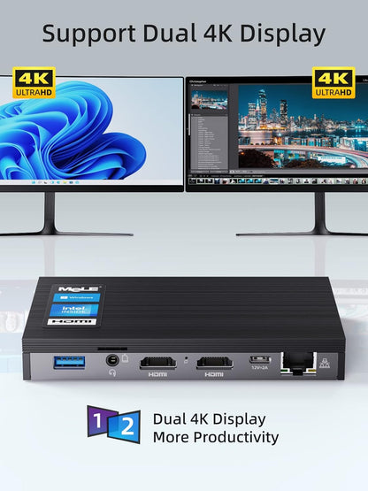 Mini PC – Mini Computer – Compacte PC – Kleine Desktop – Stille PC – 8GB/256GB – Ventilatorloos & Compact formaat