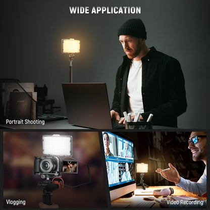 176 LED-Videolamp – Videolicht – LED-Paneel – Daglichtlamp – Fotolamp – Dimbaar 10-100% – Inclusief 2200 mAh Li-Ion Batterij