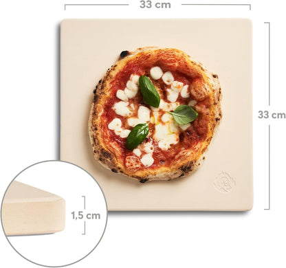 BURNHARD Tony Pizzaoven op gas, 450 °C, draagbare outdoor pizzaoven, 5,9 kW (58,5 x 47,7 x 24,8 cm), met cordieriet vuurvaste steen voor terras, balkon, tuin