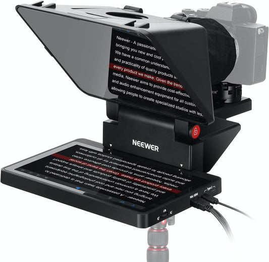 NEEWER Upgraded 2-in-1 Teleprompter 11 Inch with Monitor for Windows MacOS, Supports Screen Mirroring, Portable Prompter for Camera, Mobile Phone, Webcam for YouTube, Twitch, Live Streaming