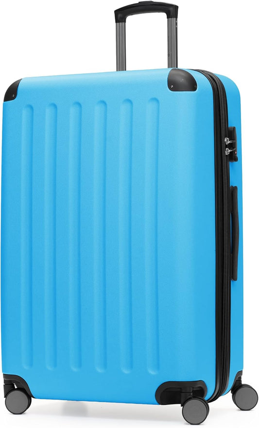 HAUPTSTADTKOFFER - Spree - harde koffer met 4 dubbele wielen, trolleykoffer, uitbreidbare reiskoffer, 75 cm, 119 liter, Cyaan blauw