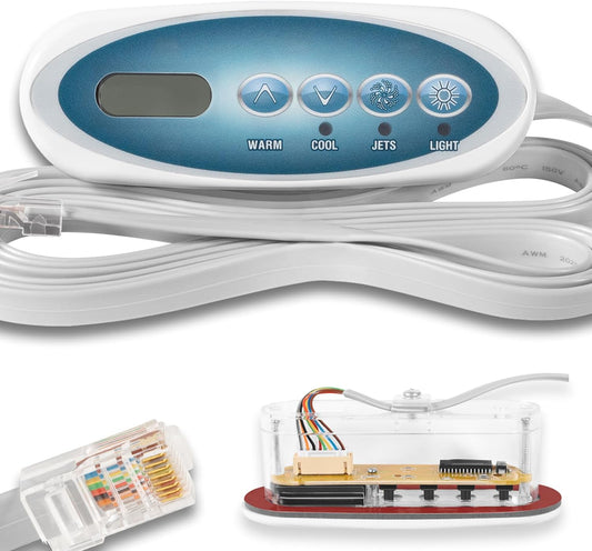 53238 Bedieningspaneel, vervanging met led-display, 4-toetsen Whirlpool-bedieningspaneel voor Balboa VL200 Heat Jacket Systemen