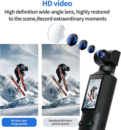 OBEST Action Cam 1080P, draagbare bodycam, vlog/POV-camera met 270° draaibare lens en 1,99 inch displayscherm, mini-actiecamera voor sport, fietsen, reizen, vlog, outdoor, zwart
