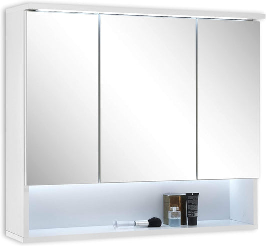 Badkamerspiegel – Spiegelkast – Wandspiegel – Badkamermeubel – Spiegelkast Met LED-verlichting – Ruime Opbergruimte – Modern Wit Design