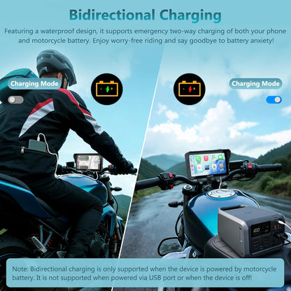 Carpuride W602S Pro Moto Carplay scherm, met BM05 voor Plug-and-Play, Wireless CarPlay & Android Auto, 6 inch waterdicht touchscreen, Dual Bluetooth, Intercom Functie, Wired Controller, OTA, Navigatie