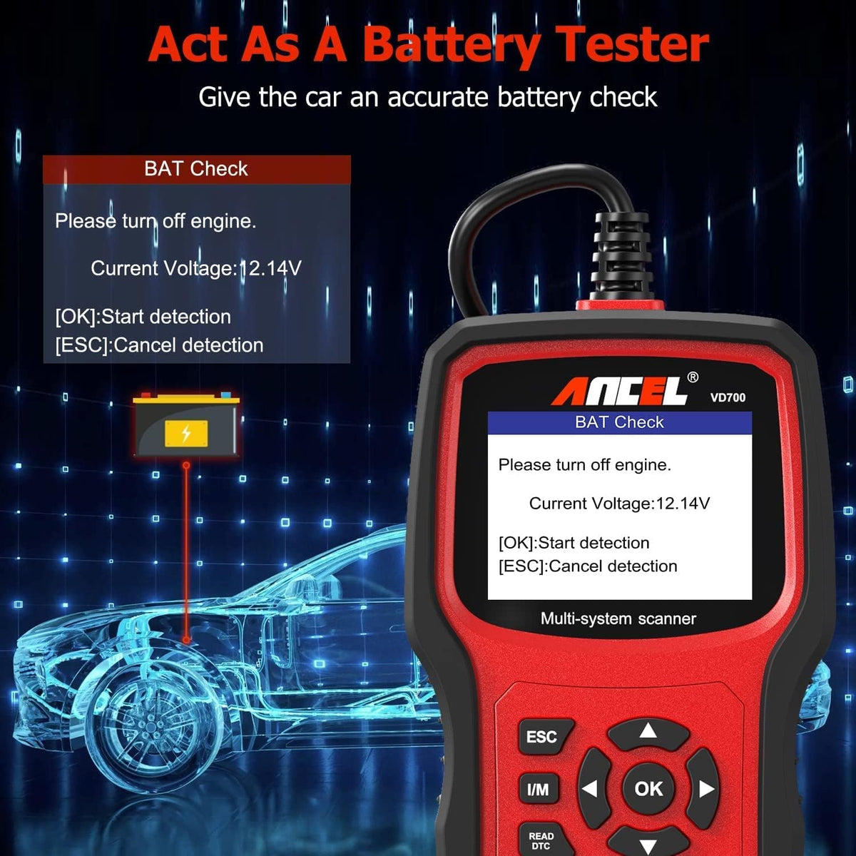 OBD2 Diagnoseapparaat – Autoscanner – Foutcode Lezer – Diagnose Scanner – OBD Lezer – 8 Speciale Resetfuncties – 2,8 Inch Kleurenscherm