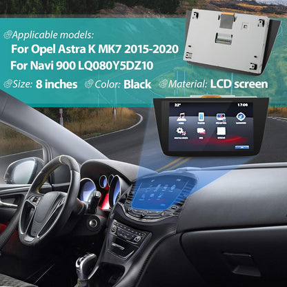 LCD-scherm voor Opel Astra K Mk7 2015-2020 Touchscreen-monitor voor Vauxhall Navi 900 Intellilink scheepsradio-scherm voor LQ080Y5DZ10 Media-schermvervanging LCD-scherm 20,3 cm (8 inch) XX