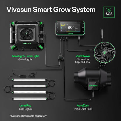 VIVOSUN AeroZesh G4 Buisventilator, 100 mm, 331 m³/uur, met EC-motor en GrowHub E42A WLAN-controller, AeroZesh G4 ventilator, groeibox, buisventilator voor verwarming, koeling, booster, kweektenten