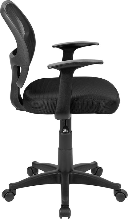 Flash Furniture Zwarte middenrug bureaustoel, stof, product in inch (l x b x h): 24,0 x 21,0 x 39,0