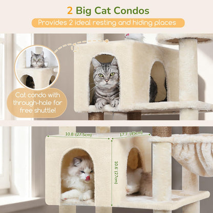 Kattenboom – Krabpaal – Klimpaal – Kattenhuis – Kattenmand – Extra Hoog 209 cm – Stevige Sisal Krabpalen