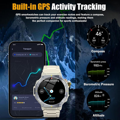 Jugeman Smartwatch voor dames en heren, met bluetooth-oproepen, fitnesstracker met stappenteller, IP68 waterdicht horloge