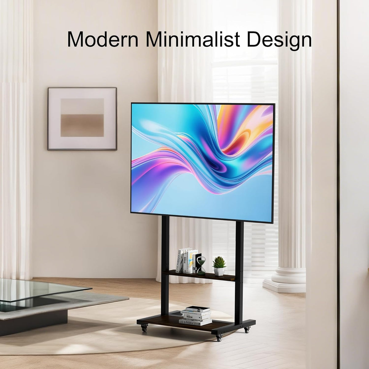 unho Tv-standaard, televisiestandaard met AV-planken voor 40-86 inch televisie