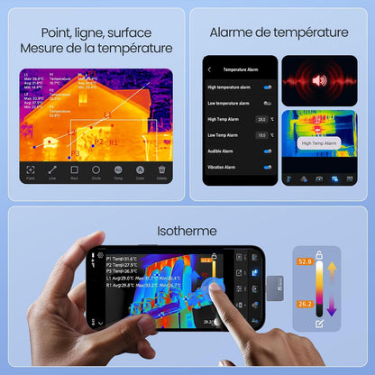 P2 Warmtebeeldcamera voor Android-telefoons infraroodcamera X³ IR-resolutie 512 x 384 heldere warmtebeelden voor huisinspectie -20 tot 600 ℃ 15x zoom, niet voor iPhone 15/16