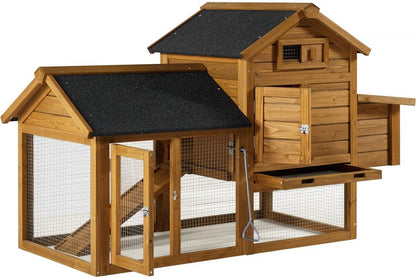 Chicken coop wood with nesting box "Poulette" - Brown - maroon