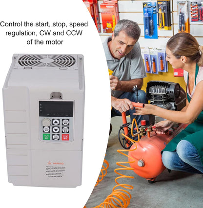 Aandrijving met Variabele Frequentie, 7.5KW VFD-omvormer Frequentieomvormer Eenfasige 220V-ingang 3-fase 380V-uitgang Motoromvormer voor Motorsnelheidsregeling