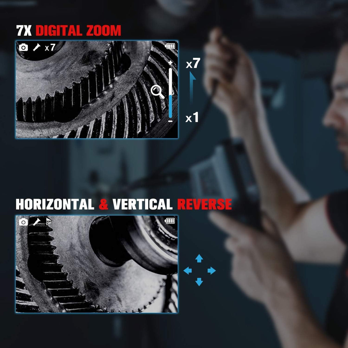 Inspectiecamera – Endoscoop – Videoscoop – Diagnostische Camera – Endoscoopcamera – Dubbele Camera’s – 4,1” LCD Scherm met Audio-opname - QUORE