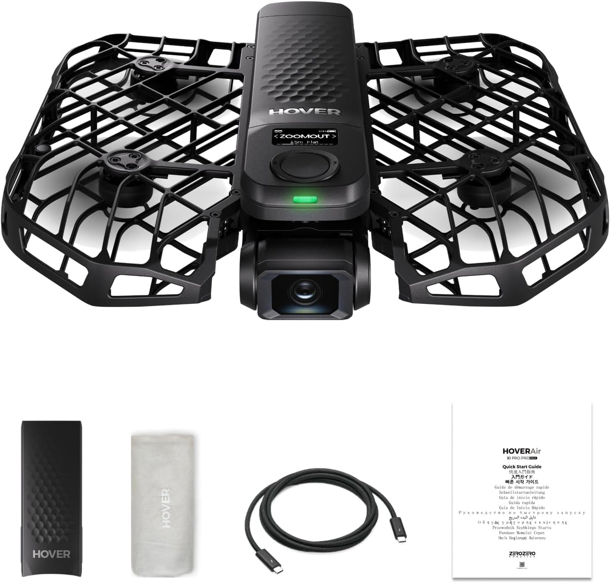 HOVERAir X1 PRO 4K Action Flying Camera, Vouwenbare drone met camera met 42 km/u volgssnelheid, 10+ volledige automatische vluchtmodi, Vlieg overal met OmniTerrain, SmoothCapture 2.0 (Standaard)