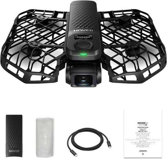 HOVERAir X1 PRO 4K Action Flying Camera, Vouwenbare drone met camera met 42 km/u volgssnelheid, 10+ volledige automatische vluchtmodi, Vlieg overal met OmniTerrain, SmoothCapture 2.0 (Standaard)