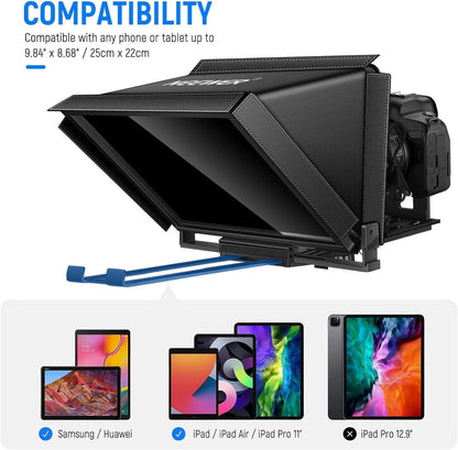 Teleprompter – Autocue – Camera Prompter – Scriptscherm – Videoprompter – 14 Inch Aluminiumlegering – Afstandsbediening En App