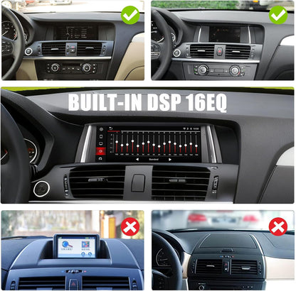 Fast Boot Linux Autoradio Compatible with BMW X3 X4 Series F25 F26 (2011-2013) CIC iDrive Upgrade |Bluetooth/Wireless CarPlay/Android Auto | Retains OEM Controls