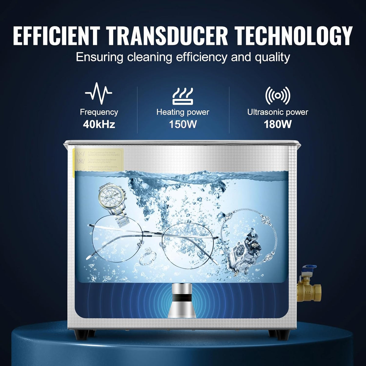 Ultrasone Reiniger – Ultrasoon Apparaat – Sieradenreiniger – Brillenreiniger – Technische Reiniger – 6 Liter RVs Tank – Verstelbare Verwarmingsfunctie Tot 80°C