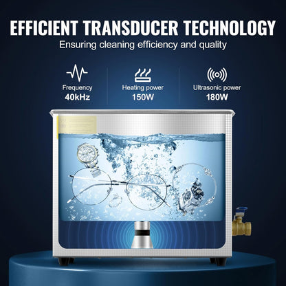 Ultrasone Reiniger – Ultrasoon Apparaat – Sieradenreiniger – Brillenreiniger – Technische Reiniger – 6 Liter RVs Tank – Verstelbare Verwarmingsfunctie Tot 80°C
