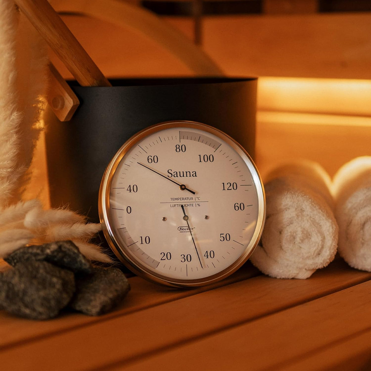 Fischer Sauna Thermohygrometer, roestvrij staal, Multi kleur, One Size