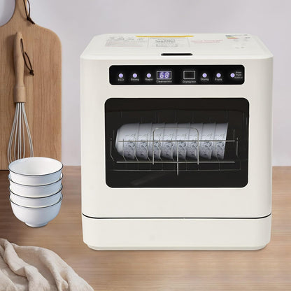 Tabletop Dishwasher, 4 Programs, 72°C Hot Water with Drying Function, 800 W Electric Dishwasher, Touch Control