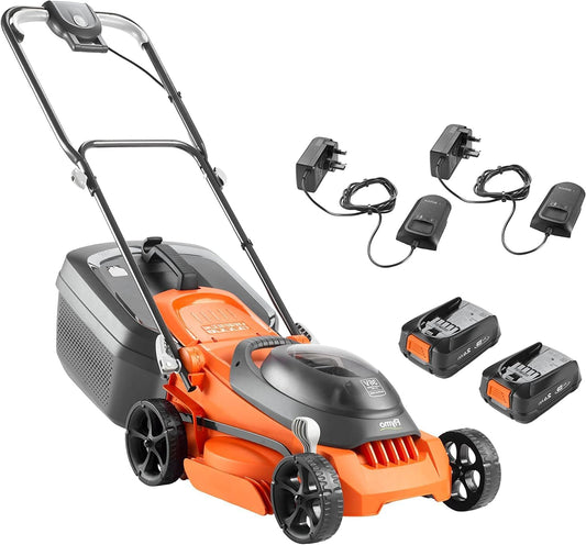 Batterij Grasmaaier – Accu Grasmaaier – Elektrische Grasmaaier – Draadloze Grasmaaier – 36V Krachtig – 34 cm Maaibreedte & Randensnijsysteem – 35L Grasopvang – Lichtgewicht & Verticale Opslag