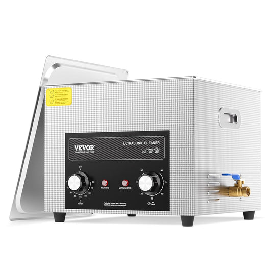 VEVOR Ultrasonic Cleaner 15 L with Timer Radiator Baskets Digital Sound Cavitation Machine Ultrasonic Cleaner 360W for Watches, Glasses, Coins, Metal Tools - QUORE