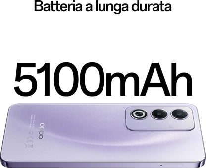 OPPO A80 5G Smartphone, AI dubbele camera 50 + 2 MP, selfie 8 MP, display 6,67 inch 120 Hz LCD HD+, 5100 mAh, RAM 16 GB (8 + 8) + ROM 256 GB (esp1TB), IP54, autohouder [Italiaanse versie], Moonlight